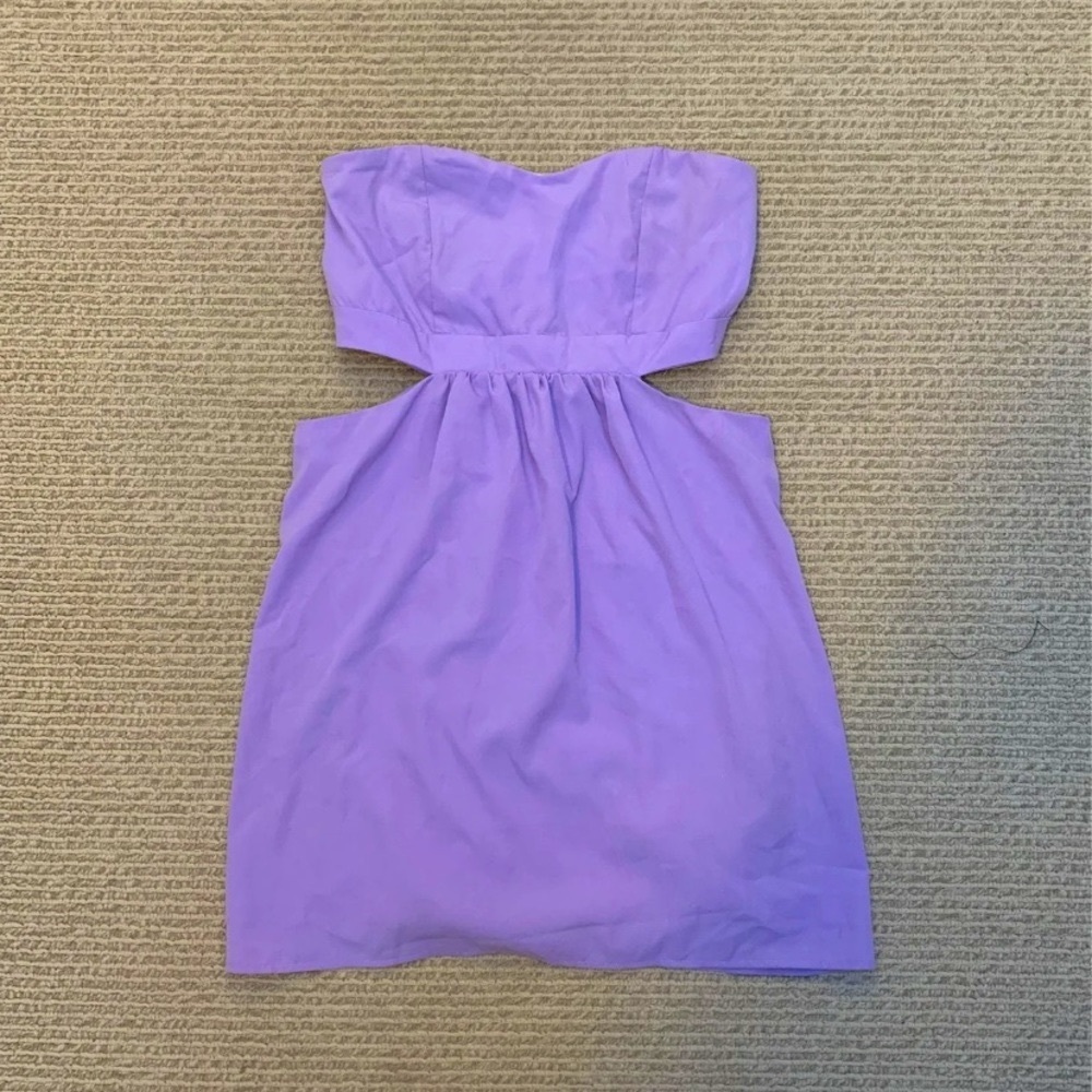 ASOS Strapless Cutout Mini Dress in Lavender
